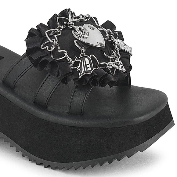 Whimsigoth Heart Gothic Platform Slide Sandals - Picture 2 of 5